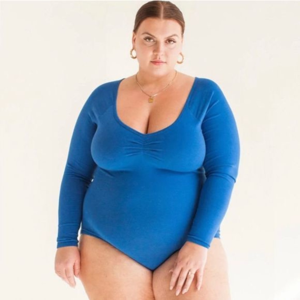 ARQ Paloma Leo Long Sleeve Bodysuit in Cobalt